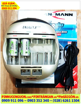 Ansman Energy 8Plus _Bộ sạc 4viên pin trung C, Kèm sẳn 2 Pin sạc Ansman C2500mAh-1.2v Mignon